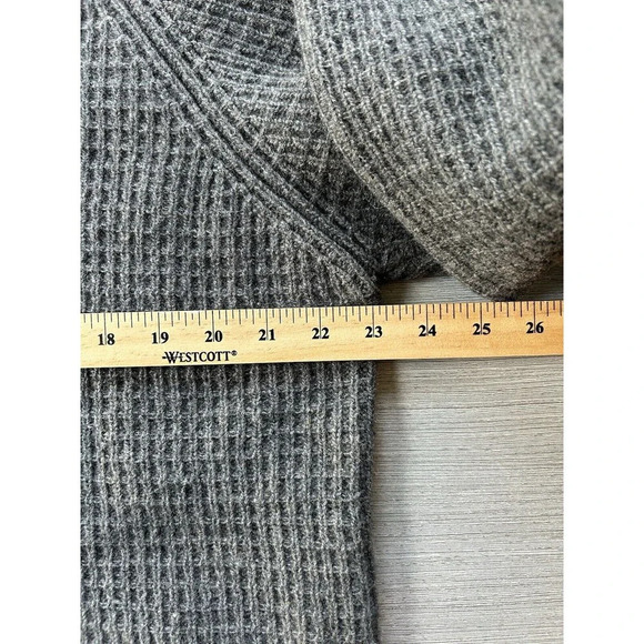Vintage Abercrombie & Fitch Lambswool Blend Brioche Waffle Knit Sweater Gray M - Picture 4 of 5